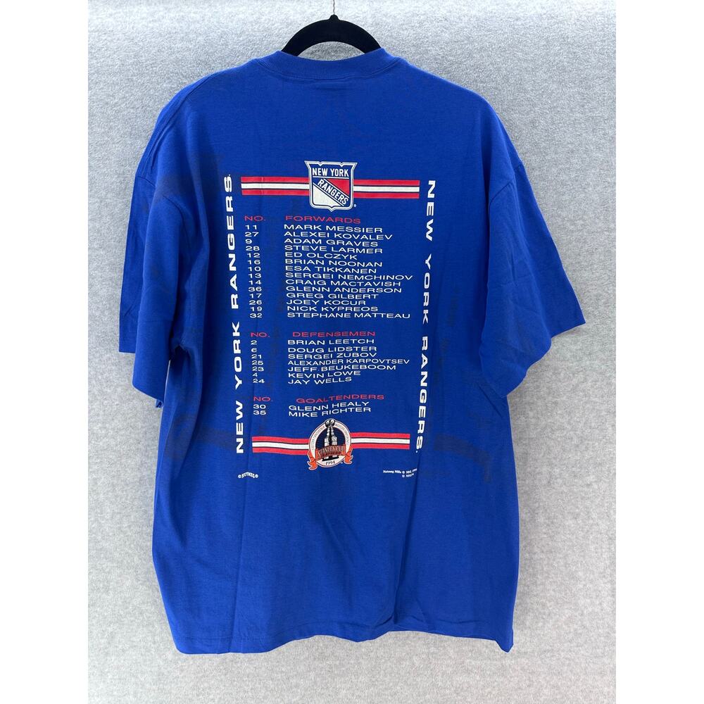 Nutmeg Mills Unisex XL VTG NWT Stanley Cup Champ Shirt 1994 New York Rangers NHL - Picture 7 of 12